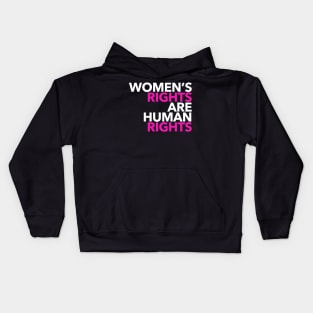 Women's Rights are Human Rights (Hot Pink and White) Kids Hoodie